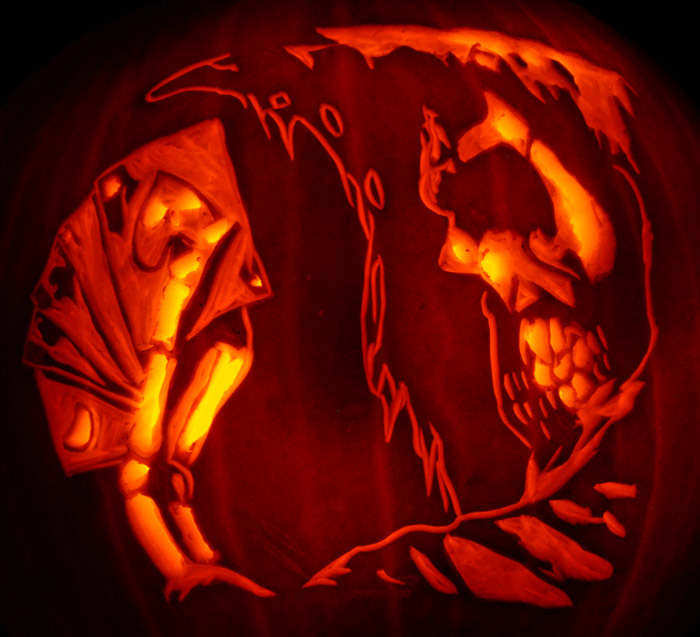Pumpkin Carving: Dead Man's Hand - Justin