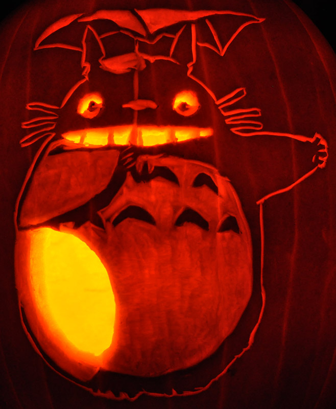 Pumpkin Carving: Totoro - Sarah