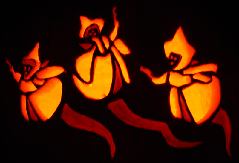 Pumpkin Carving: 3 Fairies - Teresa