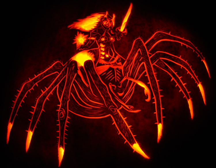 Pumpkin Carving: Anne Stokes" Drider - Noel