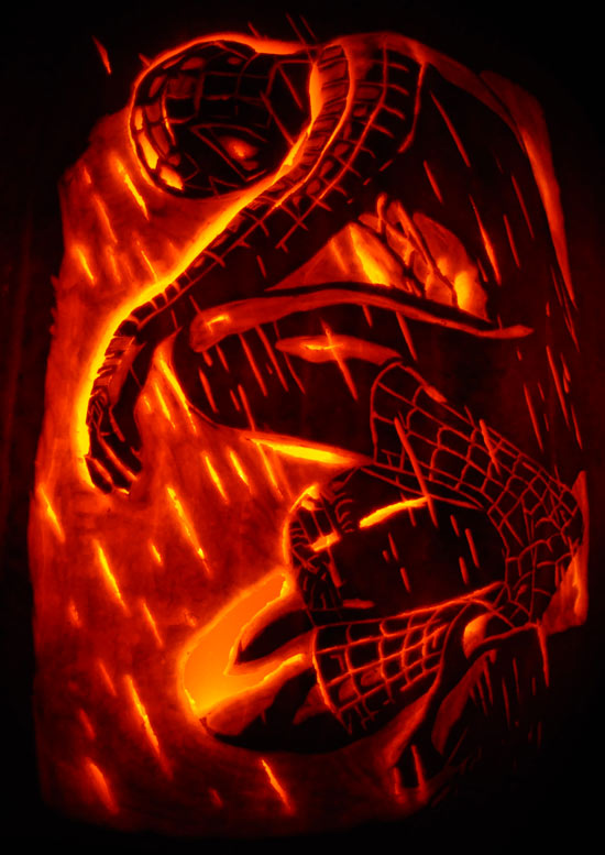 Pumpkin Carving: Spiderman - Joseph