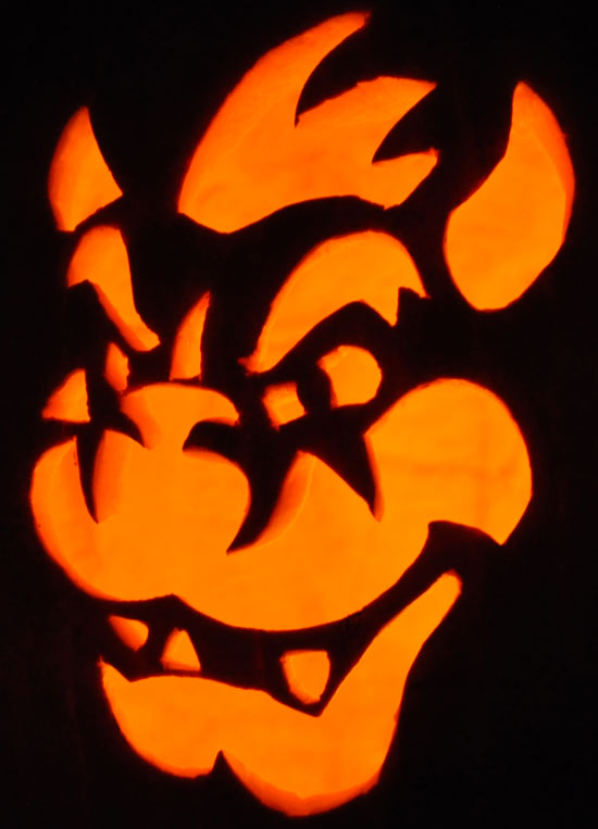 Pumpkin Carving: Bowser - Teresa