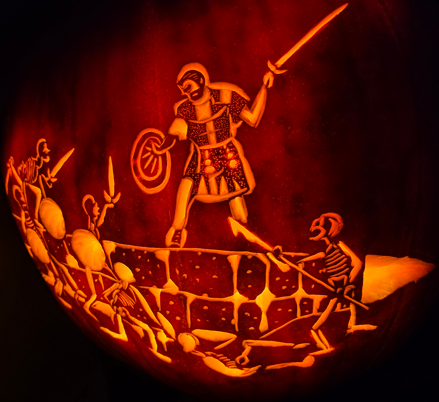 Jason and the Argonauts Skeleton Fight on Ancient Ruins